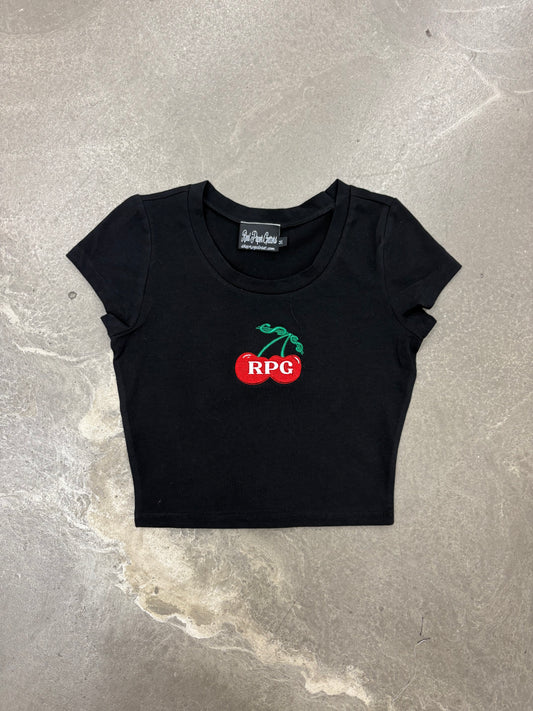 CHERRY FITTED CROP TOP